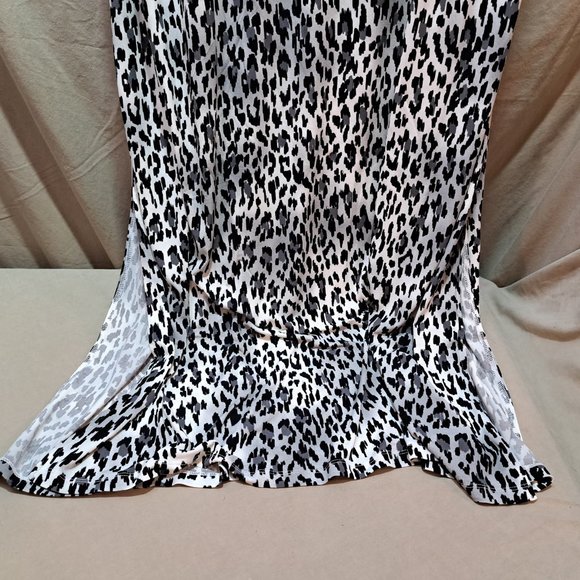 Woman's long summer dress leopard print - Picture 4 of 9